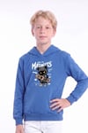 Erkek Çocuk Baskılı Kanguru Cepli Uzun Kollu Kapüşonlu Sweatshirt