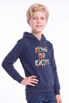 Erkek Çocuk Baskılı Kanguru Cepli Uzun Kollu Kapüşonlu Sweatshirt