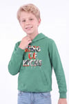 Erkek Çocuk Baskılı Kanguru Cepli Uzun Kollu Kapüşonlu Sweatshirt