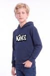 Erkek Çocuk Baskılı Kanguru Cepli Uzun Kollu Kapüşonlu Sweatshirt