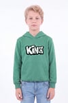 Erkek Çocuk Baskılı Kanguru Cepli Uzun Kollu Kapüşonlu Sweatshirt