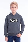 Erkek Çocuk Baskılı Kanguru Cepli Uzun Kollu Kapüşonlu Sweatshirt