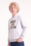 Erkek Çocuk Baskılı Kanguru Cepli Uzun Kollu Kapüşonlu Sweatshirt
