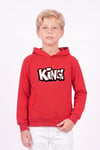 Erkek Çocuk Baskılı Kanguru Cepli Uzun Kollu Kapüşonlu Sweatshirt