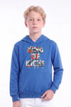 Erkek Çocuk Baskılı Kanguru Cepli Uzun Kollu Kapüşonlu Sweatshirt