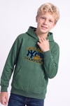 Erkek Çocuk Baskılı Kanguru Cepli Uzun Kollu Kapüşonlu Sweatshirt