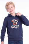 Erkek Çocuk Baskılı Kanguru Cepli Uzun Kollu Kapüşonlu Sweatshirt