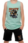 Erkek Çocuk Baskılı Sıfır Kol SKATE CRUNCH alt-üst takım