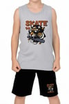Erkek Çocuk Baskılı Sıfır Kol SKATE CRUNCH alt-üst takım