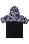 Erkek Çocuk Kapüşonlu Kamuflaj Desenli Kapri-Sweatshirt Alt Üst Takım