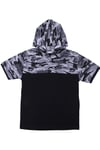 Erkek Çocuk Kapüşonlu Kamuflaj Desenli Kapri-Sweatshirt Alt Üst Takım