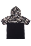 Erkek Çocuk Kapüşonlu Kamuflaj Desenli Kapri-Sweatshirt Alt Üst Takım