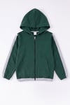Erkek Çocuk Şerit Detaylı Fermuarlı Kapüşonlu Sweatshirt