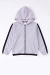 Erkek Çocuk Şerit Detaylı Fermuarlı Kapüşonlu Sweatshirt