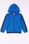 Erkek Çocuk Şerit Detaylı Fermuarlı Kapüşonlu Sweatshirt