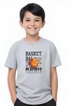 ERKEK ÇOCUK YUVARLAK YAKA BASKETBALL BASKILI T-SHİRT