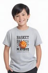 ERKEK ÇOCUK YUVARLAK YAKA BASKETBALL BASKILI T-SHİRT