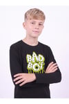 Erkek Çocuk Yuvarlak Yakalı Baskı Detaylı Sweatshirt