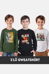 FYK  KİDS ERKEK ÇOCUK BİSİKLET YAKA 3'LÜ BASİC SWEATSHİRT