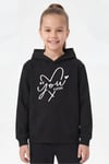 Kanguru Cepli Kapüşonlu Baskı Detaylı Kız Çocuk Sweatshirt