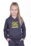 Kanguru Cepli Kapüşonlu Baskı Detaylı Kız Çocuk Sweatshirt