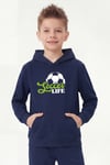 Kanguru Cepli Kapüşonlu Baskı Detaylı Erkek Çocuk Sweatshirt