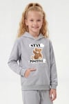 Kanguru Cepli Kapüşonlu Baskı Detaylı Kız Çocuk Sweatshirt