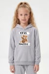 Kanguru Cepli Kapüşonlu Baskı Detaylı Kız Çocuk Sweatshirt