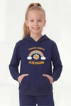 Kanguru Cepli Kapüşonlu Baskı Detaylı Kız Çocuk Sweatshirt