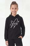 Kanguru Cepli Kapüşonlu Baskı Detaylı Kız Çocuk Sweatshirt