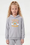 Kanguru Cepli Kapüşonlu Baskı Detaylı Kız Çocuk Sweatshirt