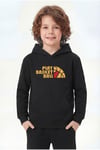 Kanguru Cepli Kapüşonlu Baskı Detaylı Erkek Çocuk Sweatshirt