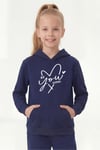Kanguru Cepli Kapüşonlu Baskı Detaylı Kız Çocuk Sweatshirt