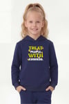 Kanguru Cepli Kapüşonlu Baskı Detaylı Kız Çocuk Sweatshirt