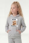 Kanguru Cepli Kapüşonlu Baskı Detaylı Kız Çocuk Sweatshirt