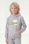Kanguru Cepli Kapüşonlu Baskı Detaylı Erkek Çocuk Sweatshirt