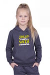 Kanguru Cepli Kapüşonlu Baskı Detaylı Kız Çocuk Sweatshirt