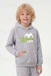 Kanguru Cepli Kapüşonlu Baskı Detaylı Erkek Çocuk Sweatshirt