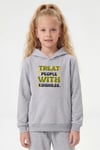 Kanguru Cepli Kapüşonlu Baskı Detaylı Kız Çocuk Sweatshirt