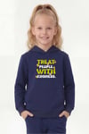 Kanguru Cepli Kapüşonlu Baskı Detaylı Kız Çocuk Sweatshirt