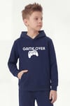 Kanguru Cepli Kapüşonlu Baskı Detaylı Erkek Çocuk Sweatshirt