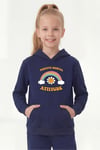 Kanguru Cepli Kapüşonlu Baskı Detaylı Kız Çocuk Sweatshirt