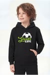 Kanguru Cepli Kapüşonlu Baskı Detaylı Erkek Çocuk Sweatshirt