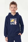 Kanguru Cepli Kapüşonlu Baskı Detaylı Erkek Çocuk Sweatshirt