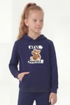 Kanguru Cepli Kapüşonlu Baskı Detaylı Kız Çocuk Sweatshirt