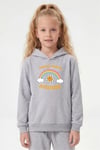 Kanguru Cepli Kapüşonlu Baskı Detaylı Kız Çocuk Sweatshirt