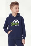 Kanguru Cepli Kapüşonlu Baskı Detaylı Erkek Çocuk Sweatshirt