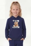 Kanguru Cepli Kapüşonlu Baskı Detaylı Kız Çocuk Sweatshirt