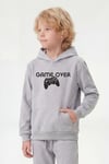 Kanguru Cepli Kapüşonlu Baskı Detaylı Erkek Çocuk Sweatshirt