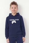 Kanguru Cepli Kapüşonlu Baskı Detaylı Erkek Çocuk Sweatshirt